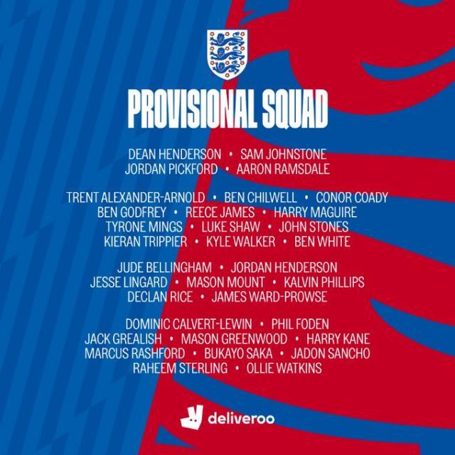 开云官网-英格兰队公布欧洲杯33人初选名单 凯恩领衔入选